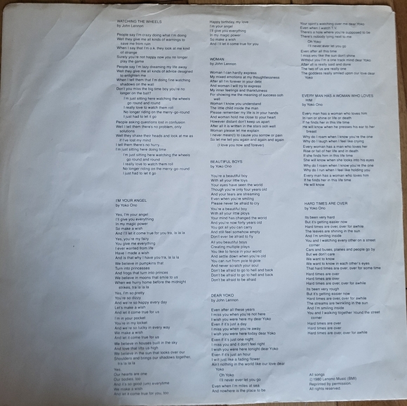 Double Fantasy John Lennon & Yoko Ono Excellent Condition vinyl Record LP - Picture 9 of 11